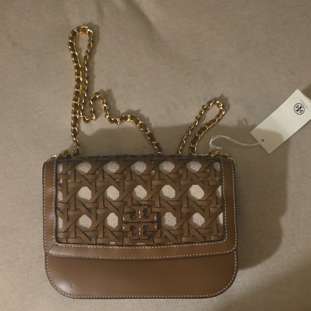 Tory Burch Brown and Cream Crossbody Bag